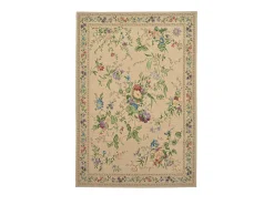 Alfombra con borde y motivos florales 240x330 cm Beige Flomi