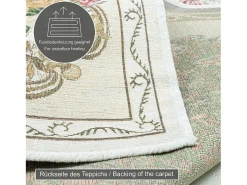 Alfombra con borde y motivos florales 240x340 cm Beige Flomi