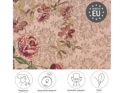 Alfombra con borde y motivos florales 120x180 cm Rosa Flomi