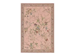 Alfombra con borde y motivos florales 140x200 cm Rosa Flomi
