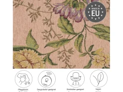 Alfombra con borde y motivos florales 120x170 cm Rosa Flomi