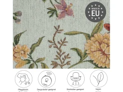 Alfombra con borde y motivos florales 120x170 cm Menta Flomi