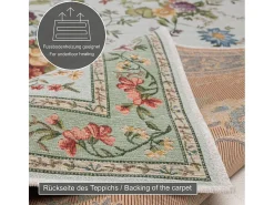 Alfombra con borde y motivos florales 140x200 cm Menta Flomi