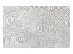Alfombra con relieve de arcos 100% lana hecha a mano - 160 x 230 cm - 2200g/m2 - Marfil - BASSAM