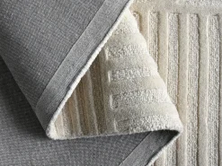 Alfombra con relieve de arcos de lana 100% - 160 x 230 cm - 2200g/m2 - Marfil - ASSINIE