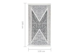 Alfombra de algodón negra y gris 120x180 cm