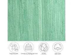 Alfombra de algodón tejida a mano y reversible 90x160 cm Menta Happy Cotton