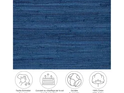 Alfombra de algodón tejida a mano y reversible 90x160 cm Azul Happy Cotton