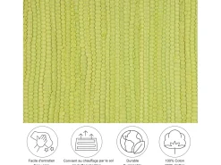 Alfombra de algodón tejida a mano y reversible 70x140 cm Verde Happy Cotton