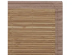 Alfombra de bambú marrón con láminas rectangulares 80 x 200 cm