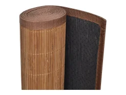 Alfombra de bambú marrón con láminas rectangulares 80 x 300 cm
