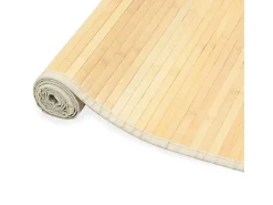 Alfombra de bambú natural 80x300 cm con soporte antideslizante