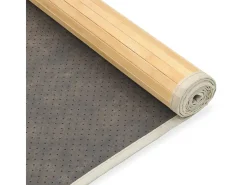 Alfombra de bambú natural 80x300 cm con soporte antideslizante
