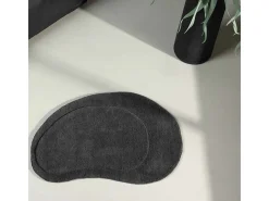 Alfombra de baño de piedra 75x50cm gris oscuro.