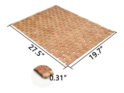 Alfombra de baño de teca, alfombra de ducha de madera, alfombra de bañera, patas de goma antideslizantes, enrollable, 70x50cm