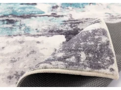 Alfombra de baño estampada con pelo suave 70x120 cm Turquesa multi Ariella