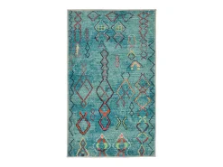Alfombra de baño estampada con pelo suave 50x60 cm Turquesa Ariella