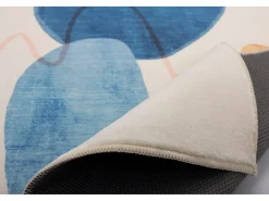 Alfombra de baño estampada con pelo suave 60x100 cm azul multi Ariella