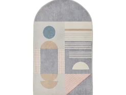 Alfombra de baño estampada con pelo suave 70x120 cm Gris multi Ariella