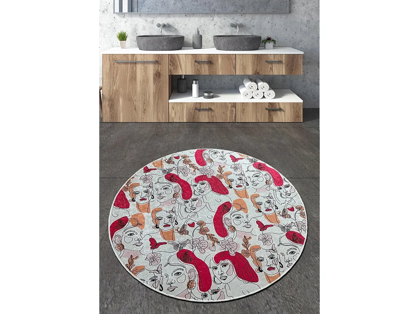 Alfombra de baño Faccia Djt (200 cm) multicolor
