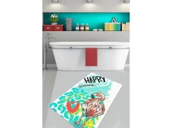 Alfombra de baño Happy Flamingo (80 x 100) multicolor