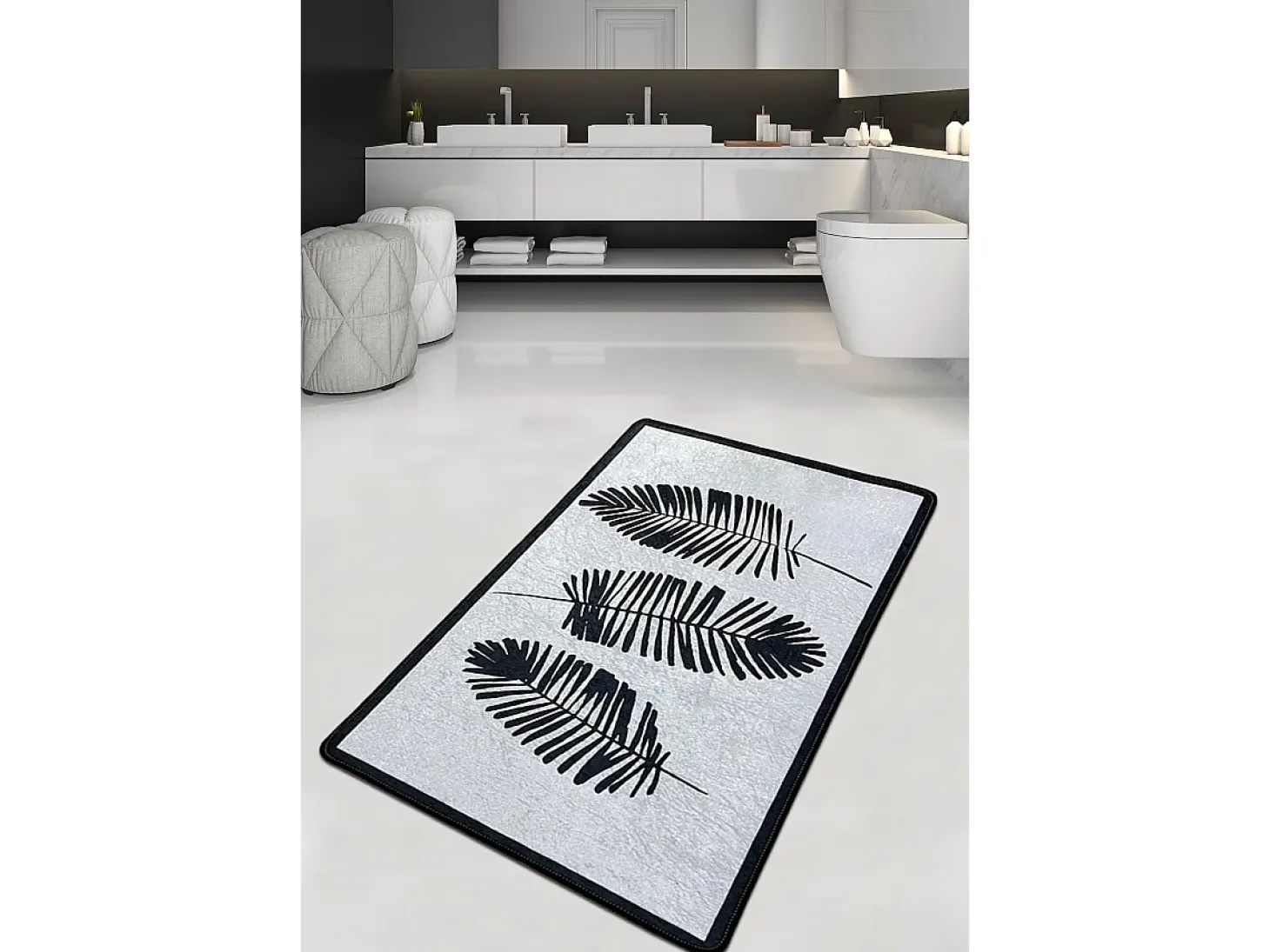 Alfombra de baño Hoja Djt (80 x 100) multicolor