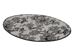 Alfombra de baño Lace DJT gris blanco negro