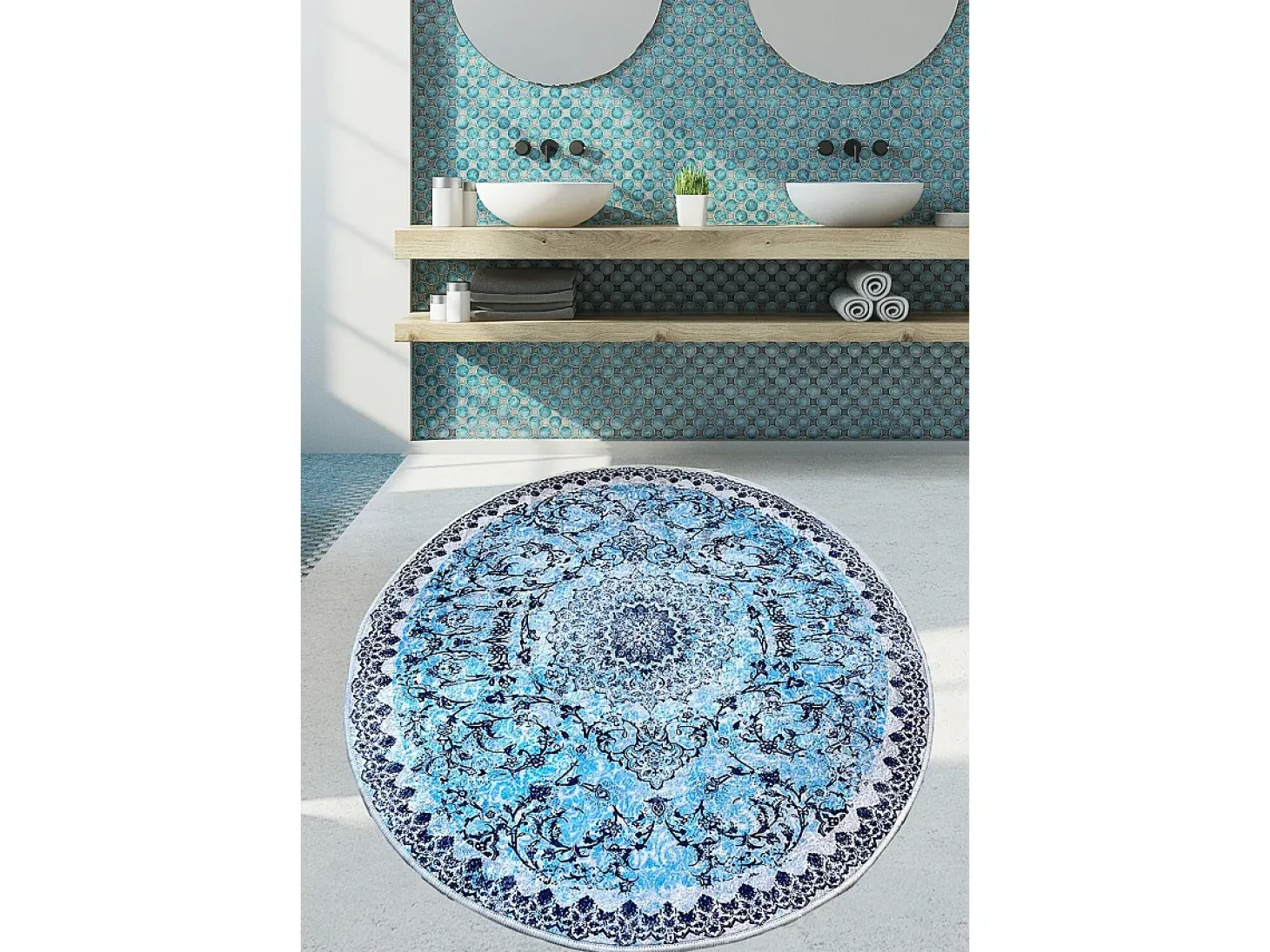Alfombra de baño Raiya (80 cm) multicolor