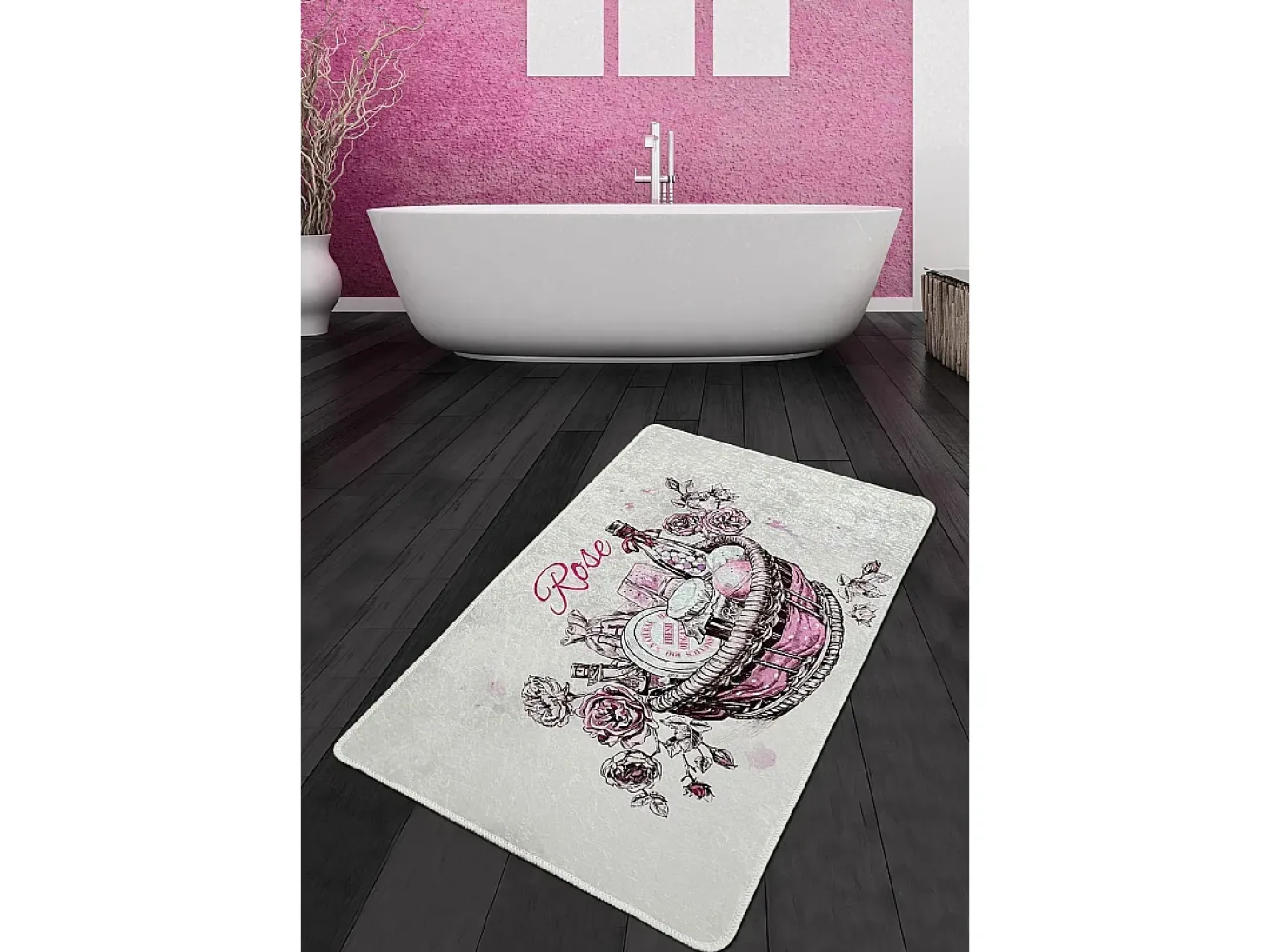 Alfombra de baño Rose Basket Djt (70 x 120) multicolor