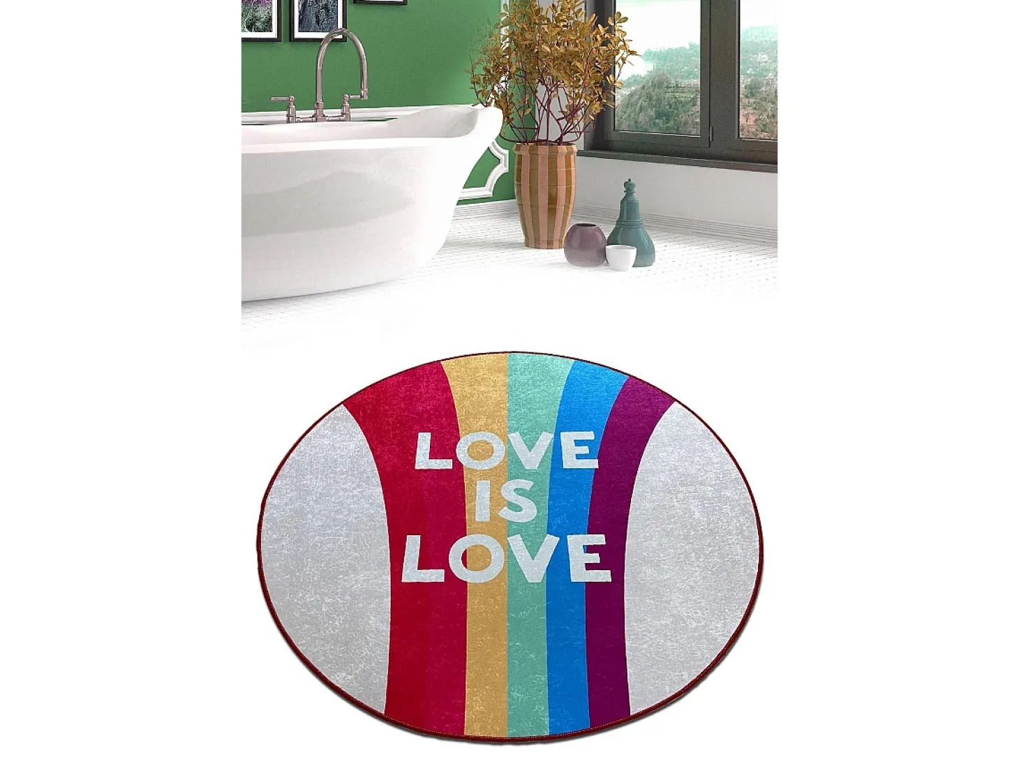 Alfombra de baño Sanctus Djt (200 cm) multicolor