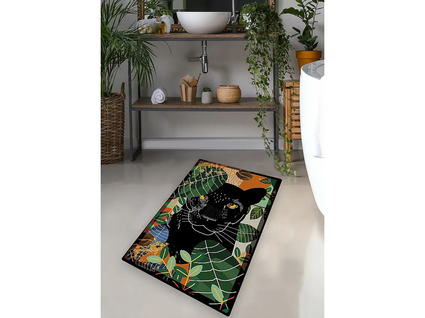 Alfombra de baño Schwarz multicolor