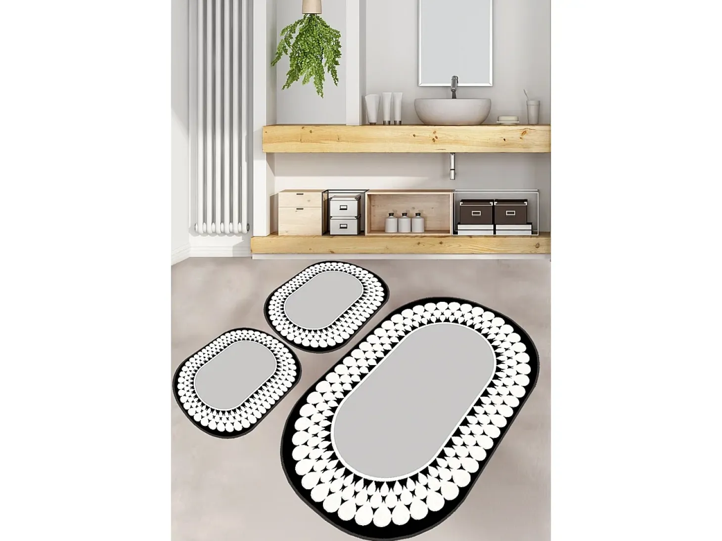 Alfombra de baño Set (3 piezas) Balloch multicolor