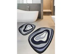 Alfombra de baño Set (2 piezas) Piedra lila púrpura gris
