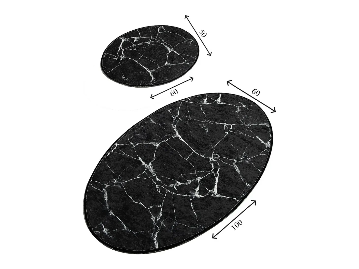 Alfombra de baño Set (2 piezas) Marble DJT multicolor