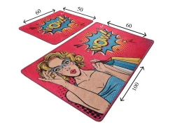Alfombra de baño Set (2 piezas) Pop Art multicolor