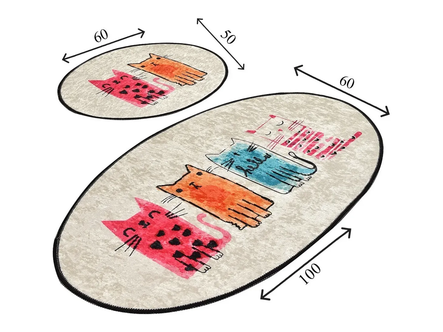 Alfombra de baño Set (2 piezas) Baby Cats multicolor