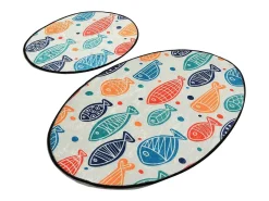 Alfombra de baño Set (2 piezas) Fish DJT multicolor