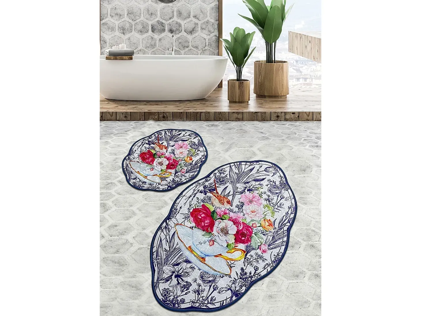 Alfombra de baño Set (2 piezas) Birdie Lohal Djt multicolor