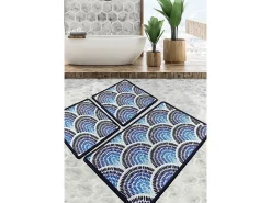 Alfombra de baño Set (2 piezas) Azul multicolor