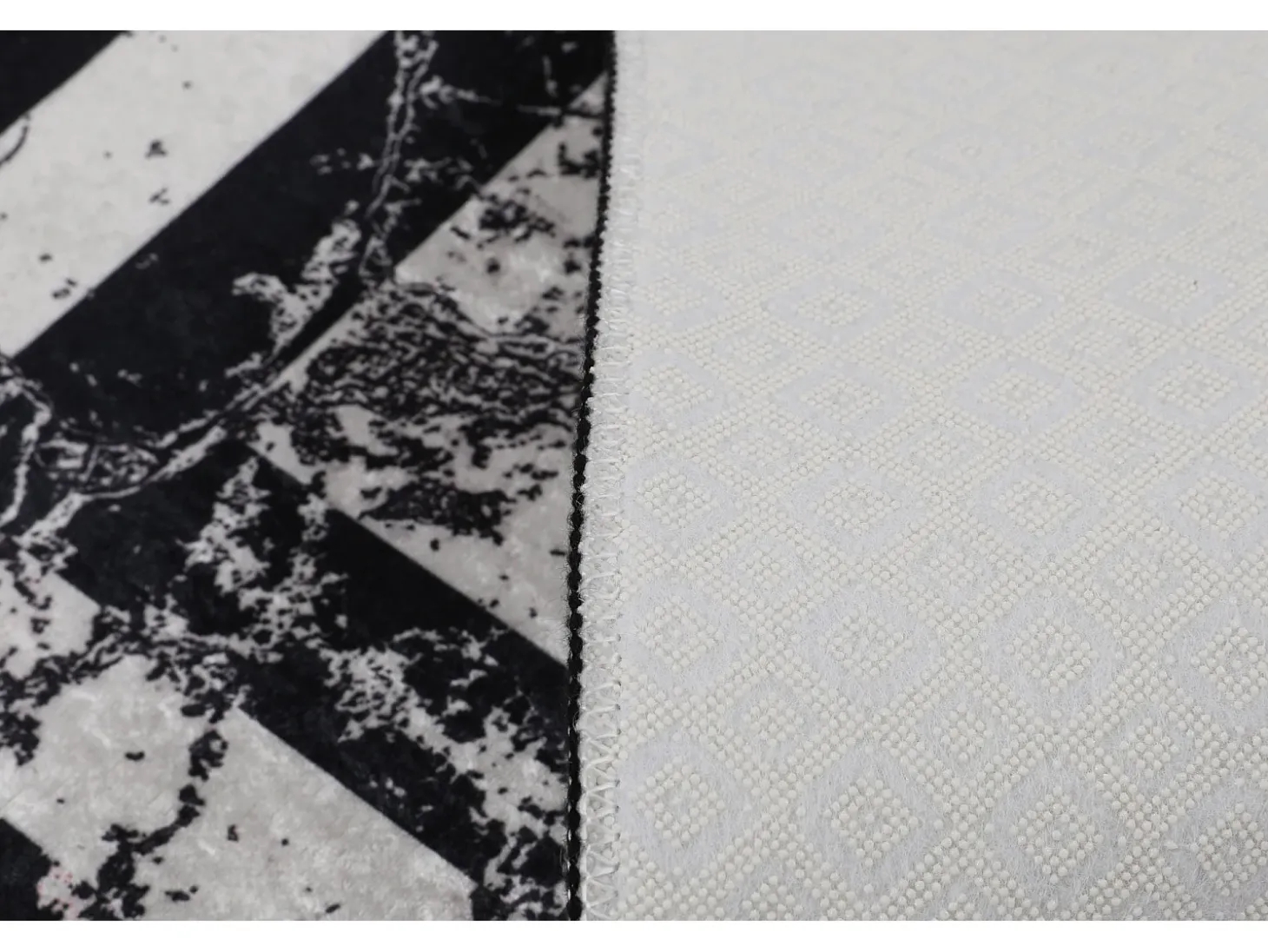 Alfombra de baño Set (2 piezas) Marmor blanco negro