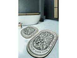 Alfombra de baño Set (2 piezas) Fullof verde beige