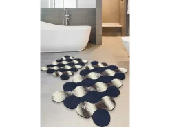 Alfombra de baño Set (2 piezas) Circle beige oro azul oscuro