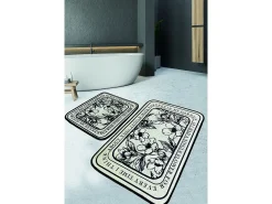 Alfombra de baño Set (2 piezas) Singleflo negro crema