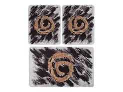 Alfombra de baño Set (3 piezas) Dagger oro blanco negro
