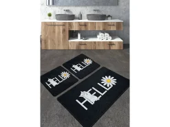 Alfombra de baño Set (3 piezas) Hola Gato Djt multicolor