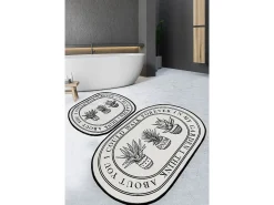 Alfombra de baño Set (2 piezas) Walk negro crema