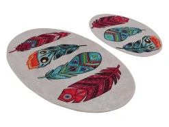 Alfombra de baño Set (2 piezas) Feather DJT multicolor