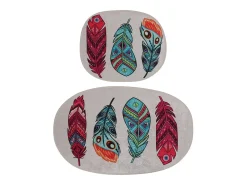 Alfombra de baño Set (2 piezas) Feather DJT multicolor