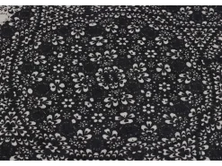 Alfombra de baño Set (2 piezas) Paisley DJT antracita negro blanco