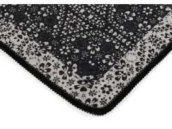 Alfombra de baño Set (2 piezas) Paisley DJT antracita negro blanco